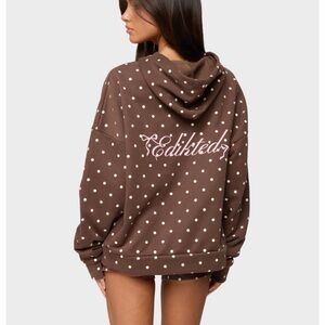 Edikted Chocolate Polka Dot Hoodie